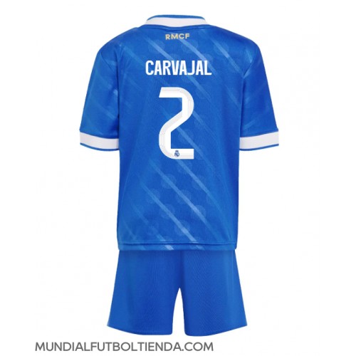 Camiseta Real Madrid Daniel Carvajal #2 Tercera Equipación Replica 2025-26 para niños mangas cortas (+ Pantalones cortos)